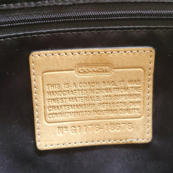 Coach 18676 Quilted Poppy Black on Black Jacquard Silver Tote Bag - Picture 17 of 17